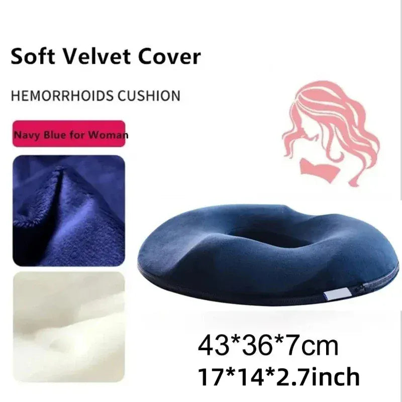 1 Piece Donut-Shaped Memory Foam Seat Cushion - Soft, Breathable, Design for Daily Sitting, Office, Home, Car Use