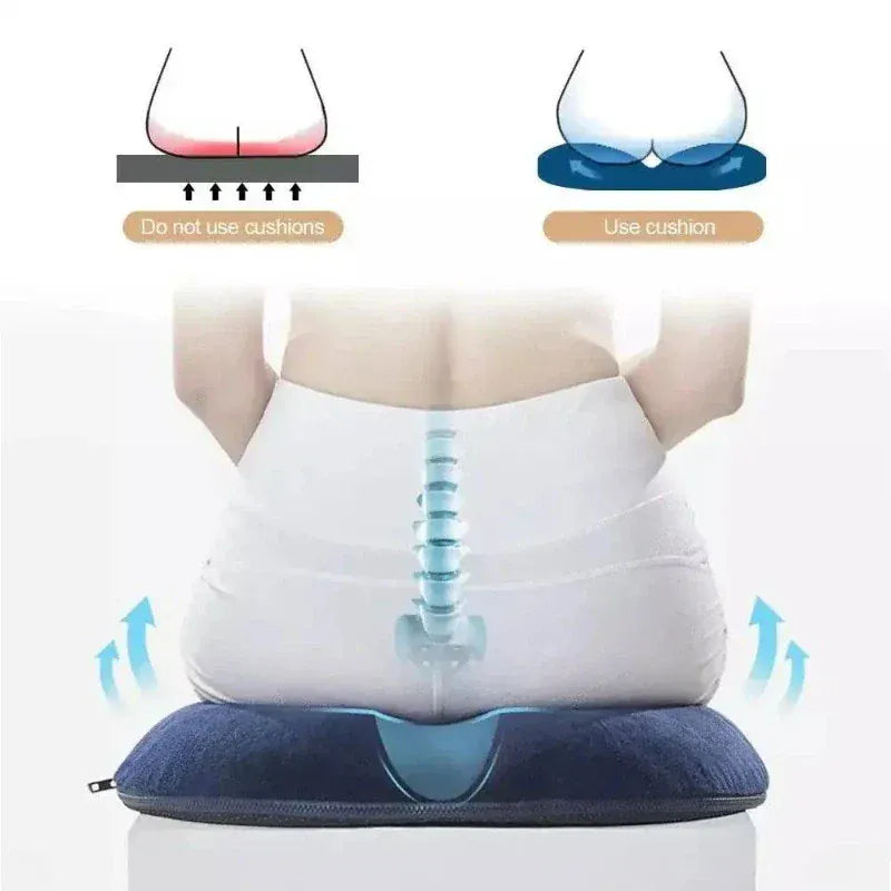 1 Piece Donut-Shaped Memory Foam Seat Cushion - Soft, Breathable, Design for Daily Sitting, Office, Home, Car Use