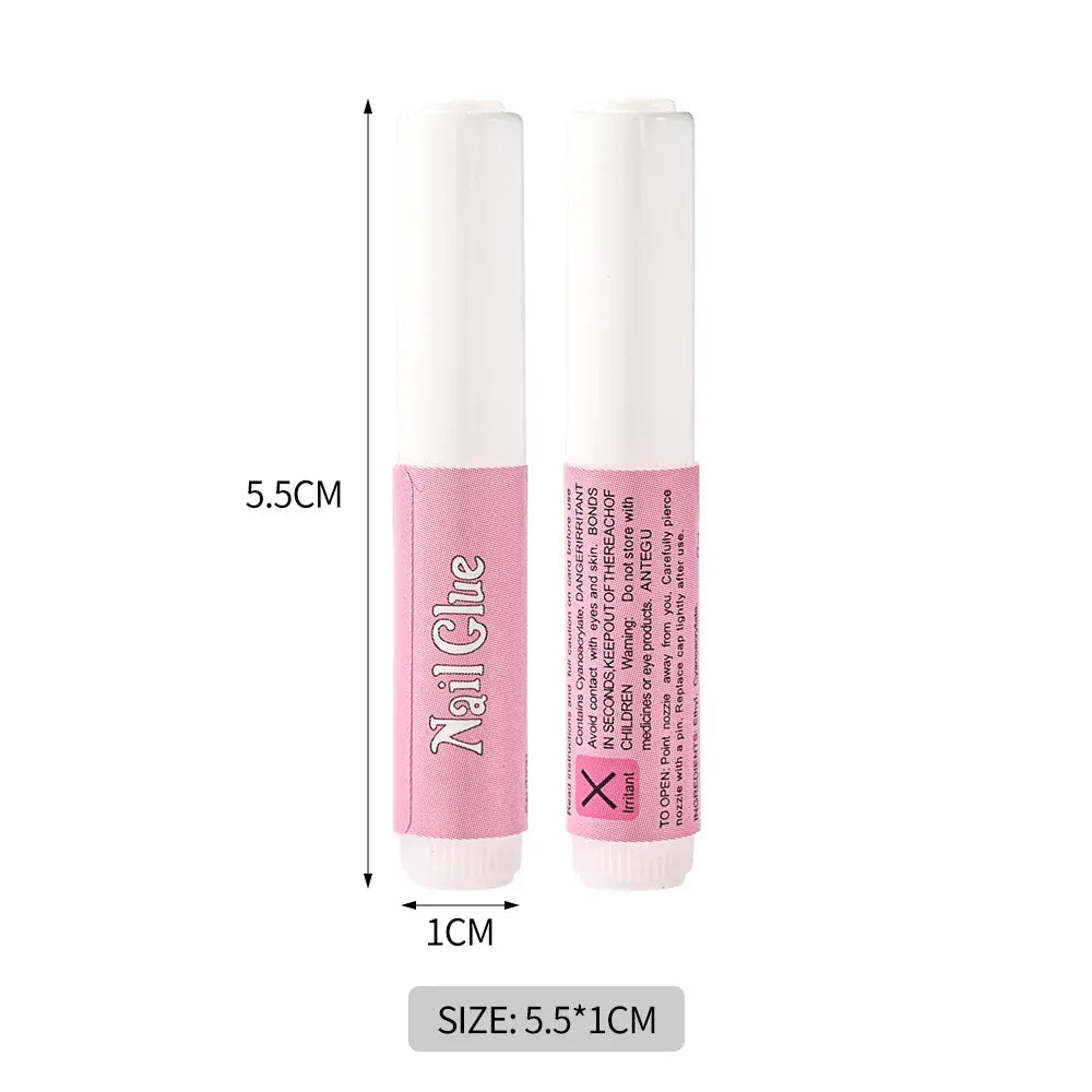 100Pcs Super Strong Nail Glue for Acrylic Nails Press On Nails Professional Nail Adhesive Bond Nail Tips Glue Long Lasting Glue