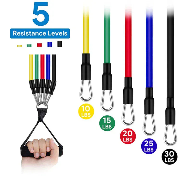 11pcs/Set Resistance Bands with carry bag