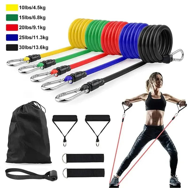 11pcs/Set Resistance Bands with carry bag