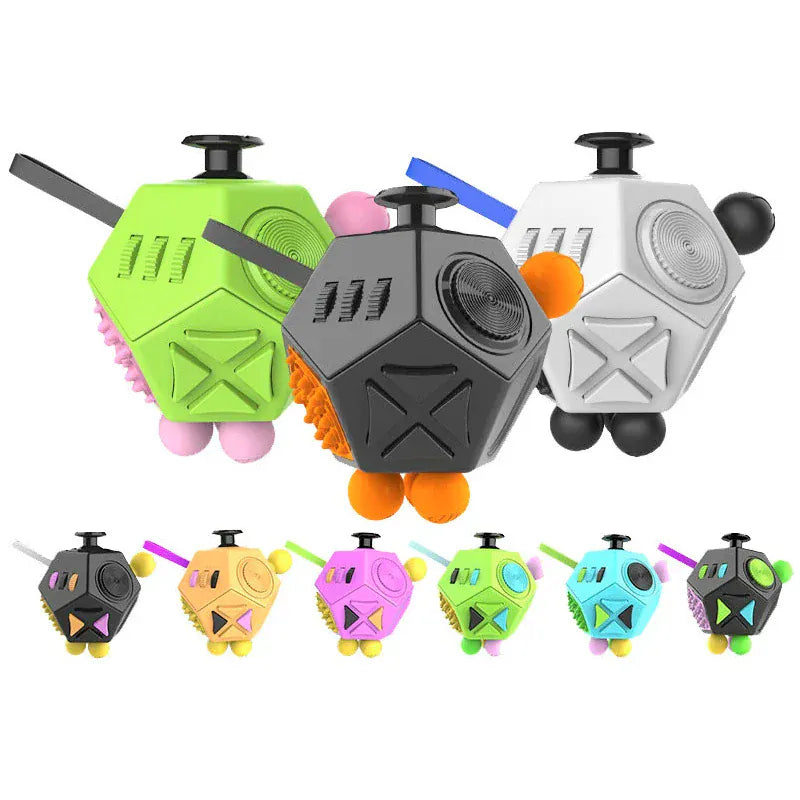 12-Sided Fidget Cube - Ultimate Stress Relief Toy for Anxiety, ADHD & Focus