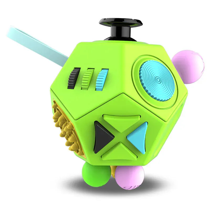 12-Sided Fidget Cube - Ultimate Stress Relief Toy for Anxiety, ADHD & Focus