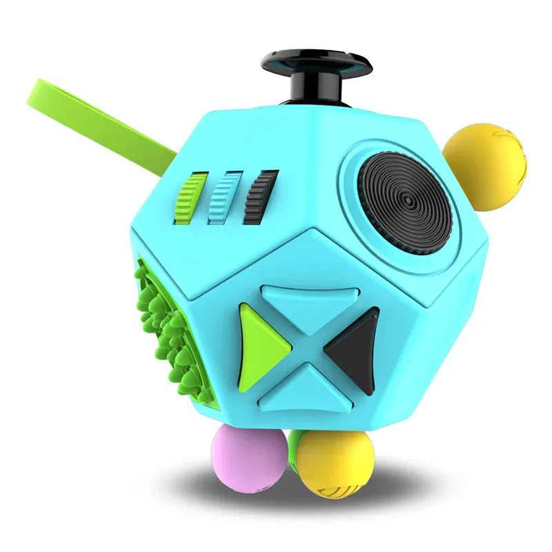 12-Sided Fidget Cube - Ultimate Stress Relief Toy for Anxiety, ADHD & Focus