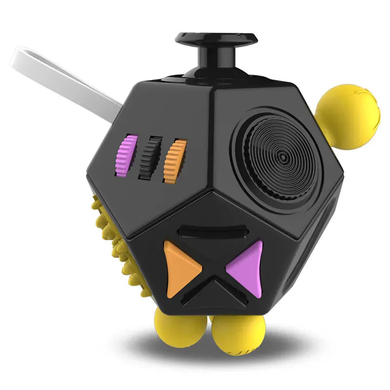12-Sided Fidget Cube - Ultimate Stress Relief Toy for Anxiety, ADHD & Focus