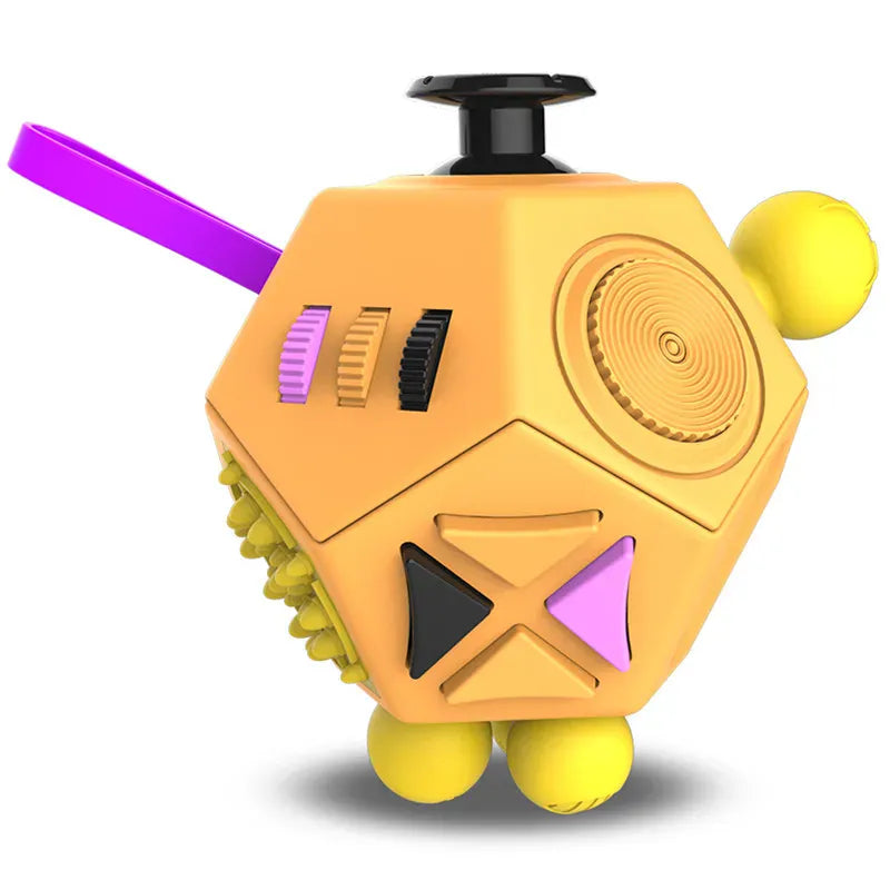 12-Sided Fidget Cube - Ultimate Stress Relief Toy for Anxiety, ADHD & Focus