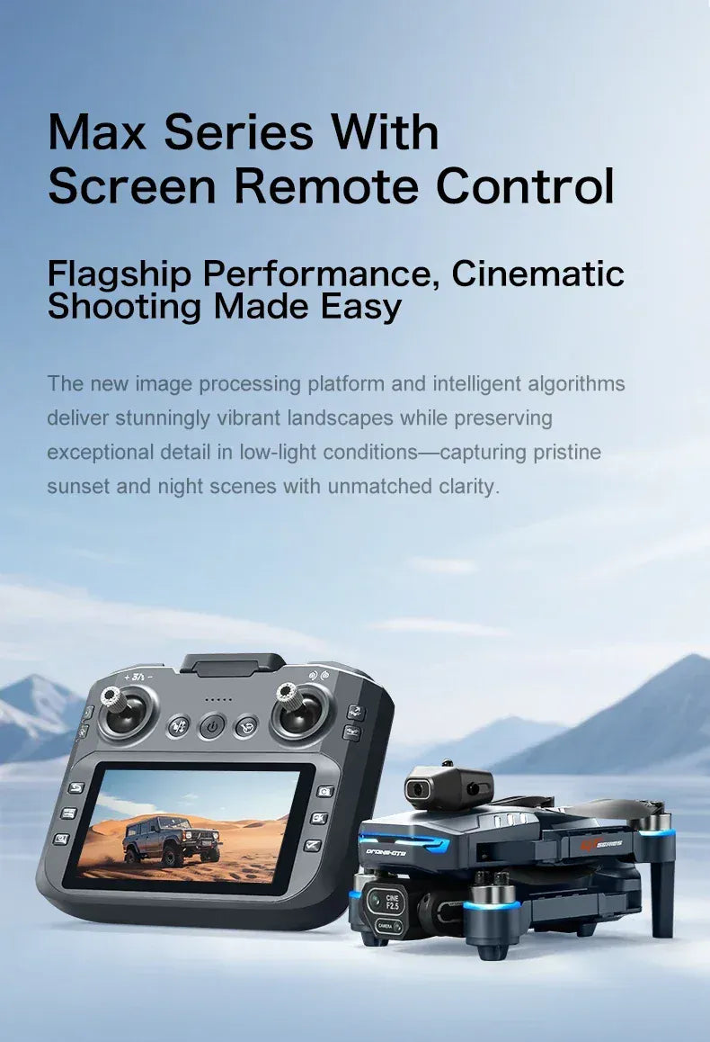 GT8 Drone 4K HD Camera Obstacle Avoidance Aerial Photography Brushless Drone with Screen Foldable RC Drone Quadcopter RTF