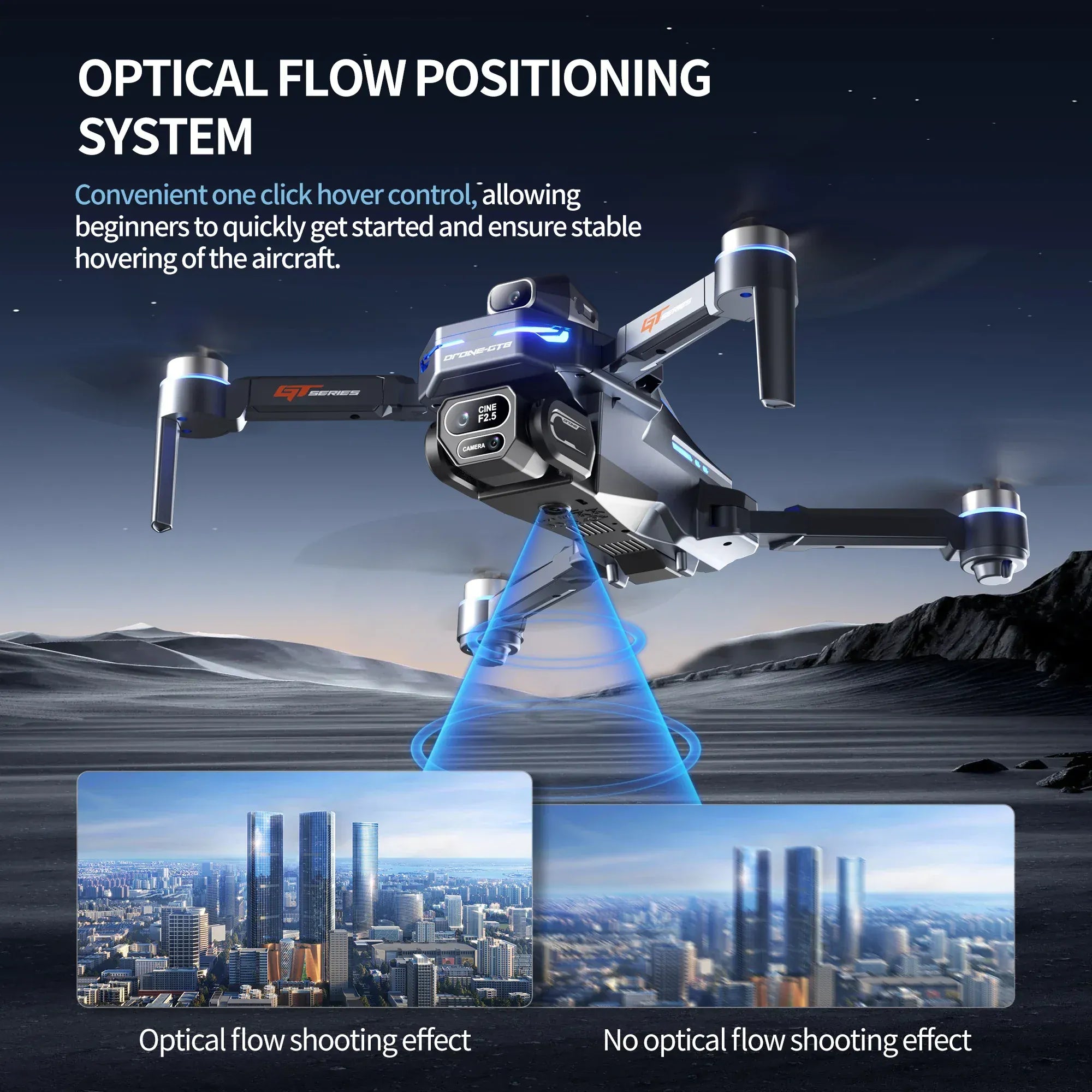 GT8 Drone with Screen 8K HD Camera WIFI Brushless Aerial photography quadcopter battery power display colourful lights RC dron