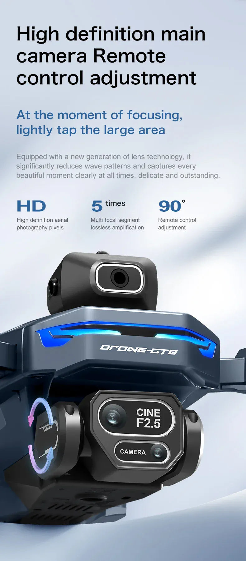 GT8 Drone with Screen 8K HD Camera WIFI Brushless Aerial photography quadcopter battery power display colourful lights RC dron