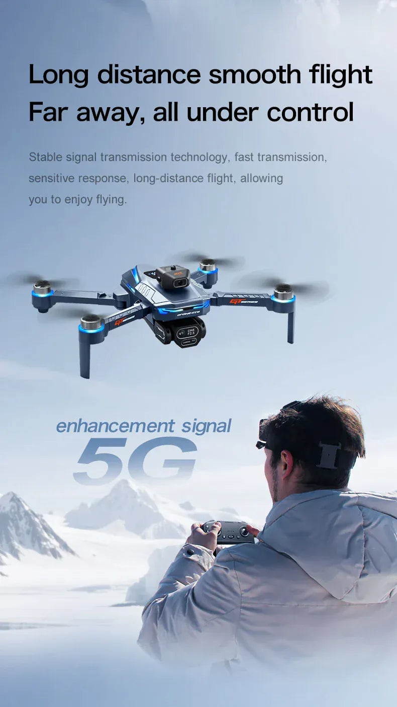 GT8 Drone with Screen 8K HD Camera WIFI Brushless Aerial photography quadcopter battery power display colourful lights RC dron