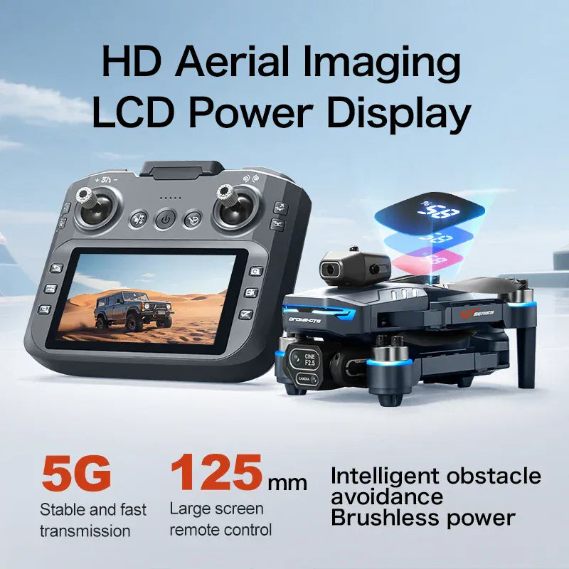 GT8 Drone with Screen 8K HD Camera WIFI Brushless Aerial photography quadcopter battery power display colourful lights RC dron