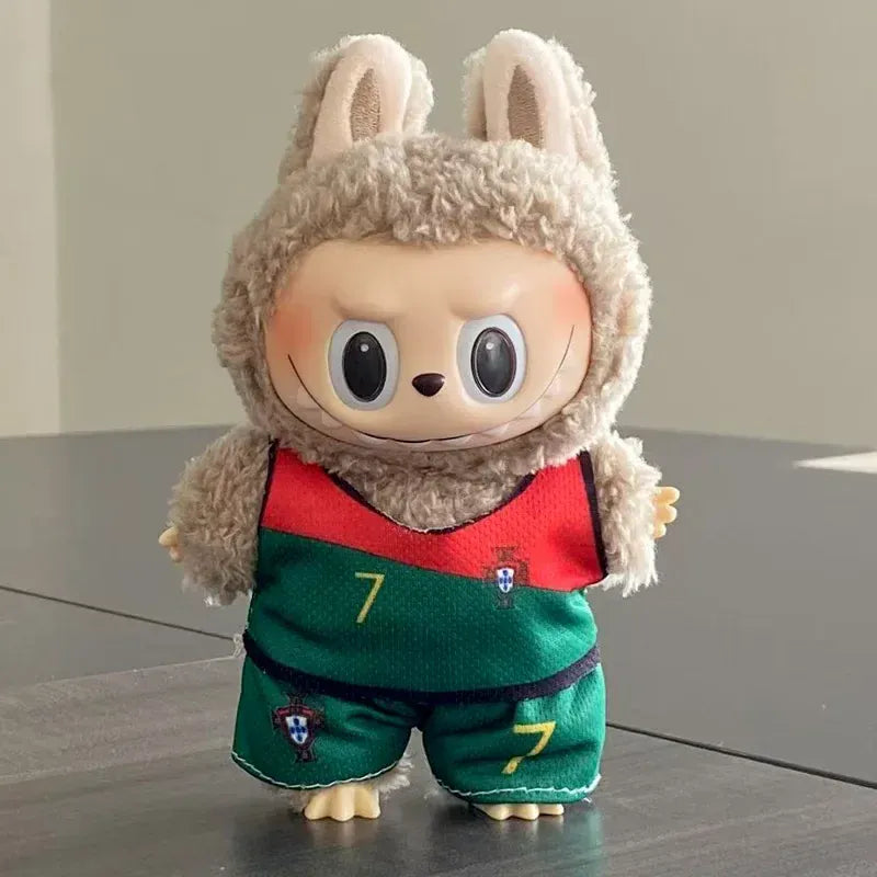 Labubu Basketball Jersey Set - 17cm Plush Vinyl Doll Sports Uniform, Outfit Changeable for Generation 1-3, Gift Ready