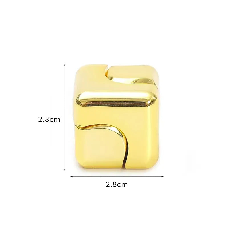 Metal Cube Spinner Fidget Toy - Premium 3D Puzzle Gyro for Stress Relief & Focus