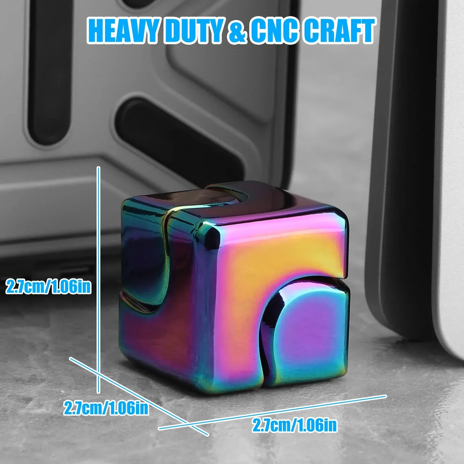 Metal Cube Spinner Fidget Toy - Premium 3D Puzzle Gyro for Stress Relief & Focus