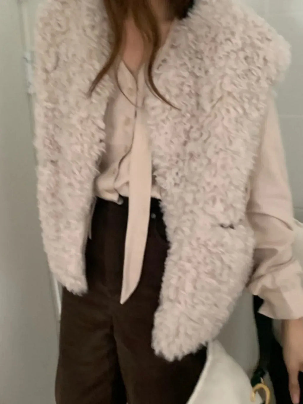 Short Faux Fur Vest - Round Neck Winter Outerwear