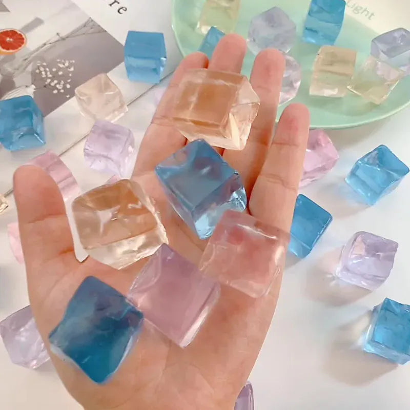 Square Ice Cube Stress Ball Squishy Fidget Squeeze Stress Relief Toys For Kids Adults Decompression Party Gifts Classroom Prizes