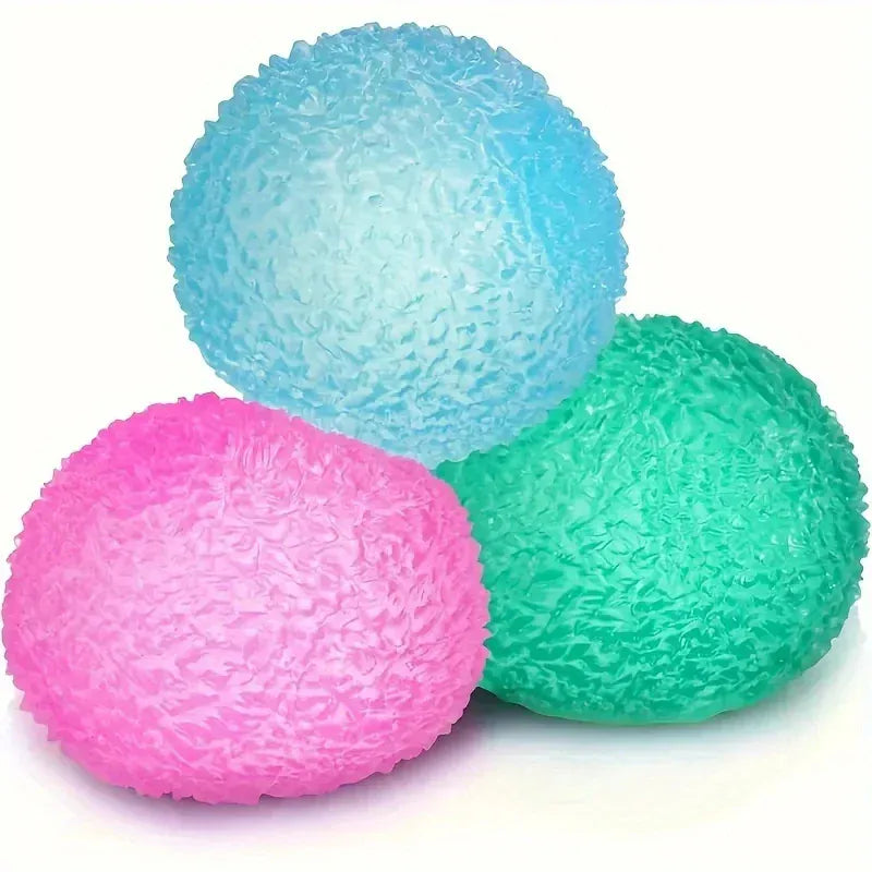 Textured Ice Ball Squishy Fidget Toy - Soft Squeeze Stress Relief for Kids & Adults