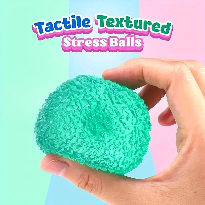Textured Ice Ball Squishy Fidget Toy - Soft Squeeze Stress Relief for Kids & Adults